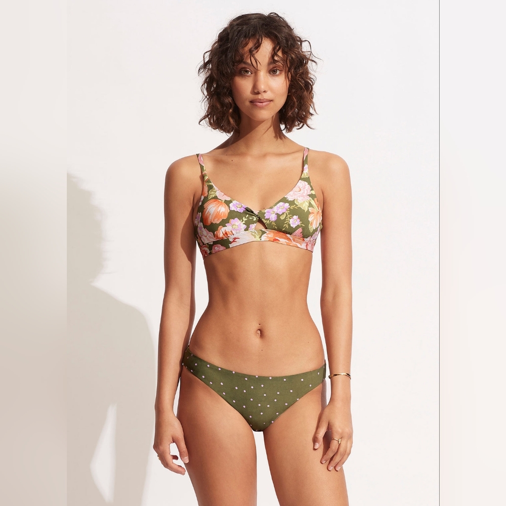 Seafolly Paradise Garden Reversible Hipster - Avocado